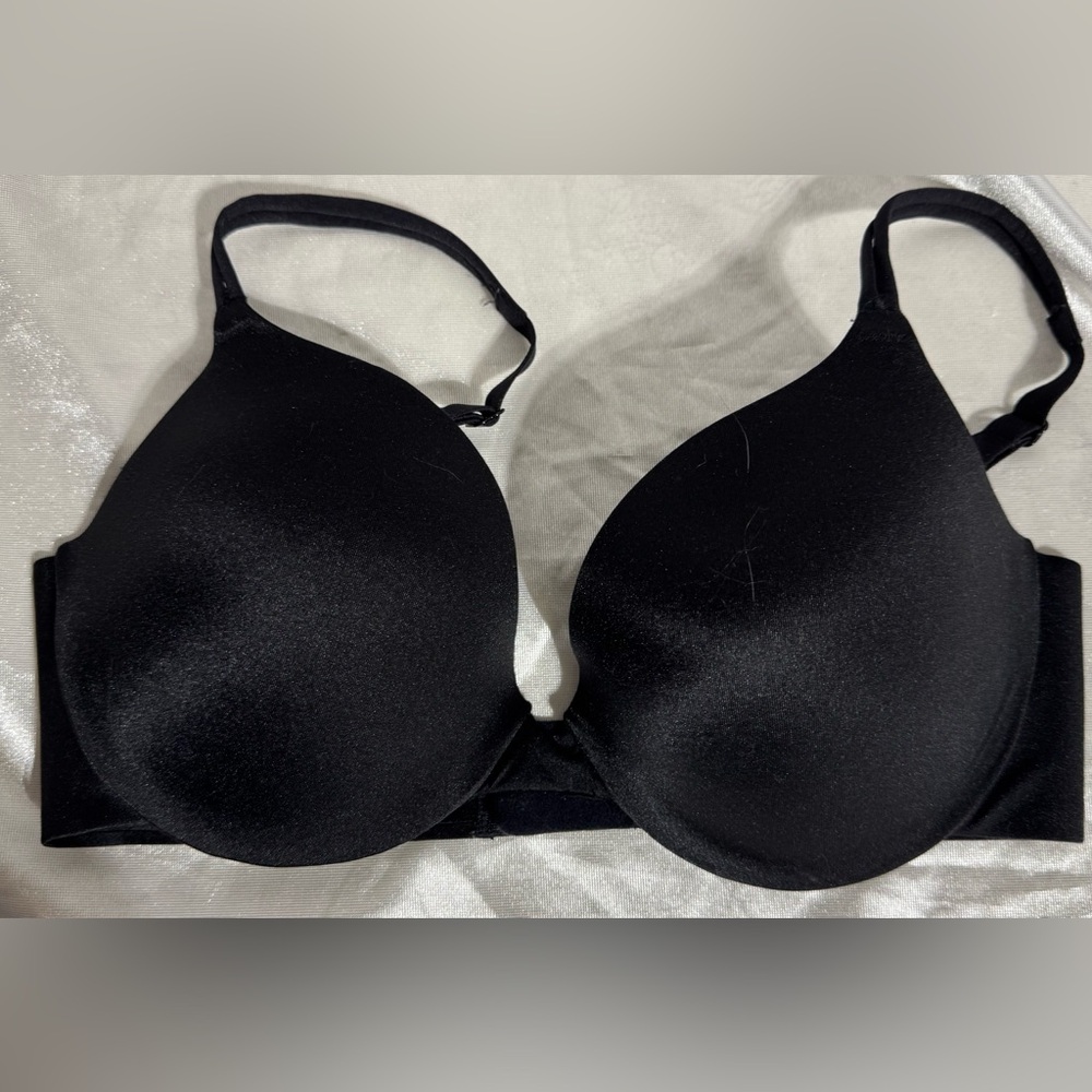 NWOT Black Smooth T Shirt Push Up Bra by Self Expressions Sz 34D